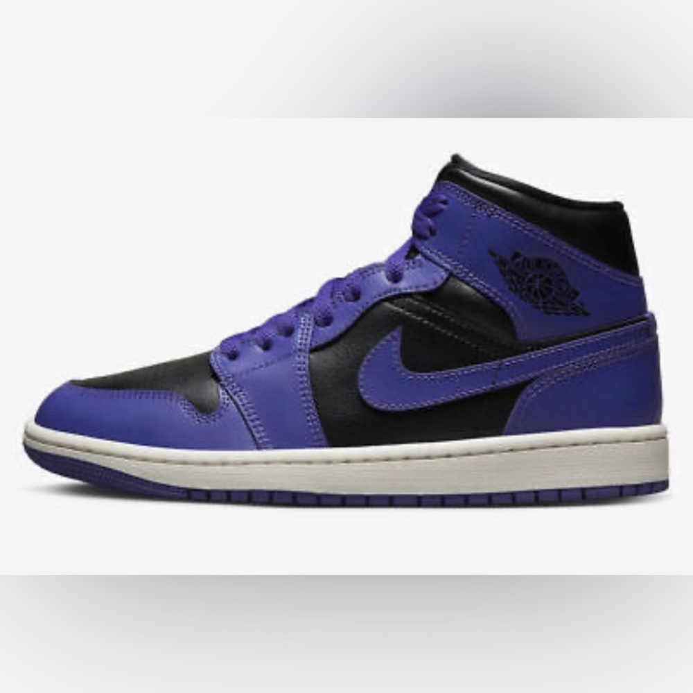Nike Air Jordan 1 Mid Dark Concord Purple Black Sneakers BQ6472-051 Womens
